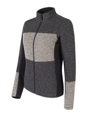 Montura Trendy Wool Full Zip Sweater Jacket Womens Med Lined Charcoal Gray Ski